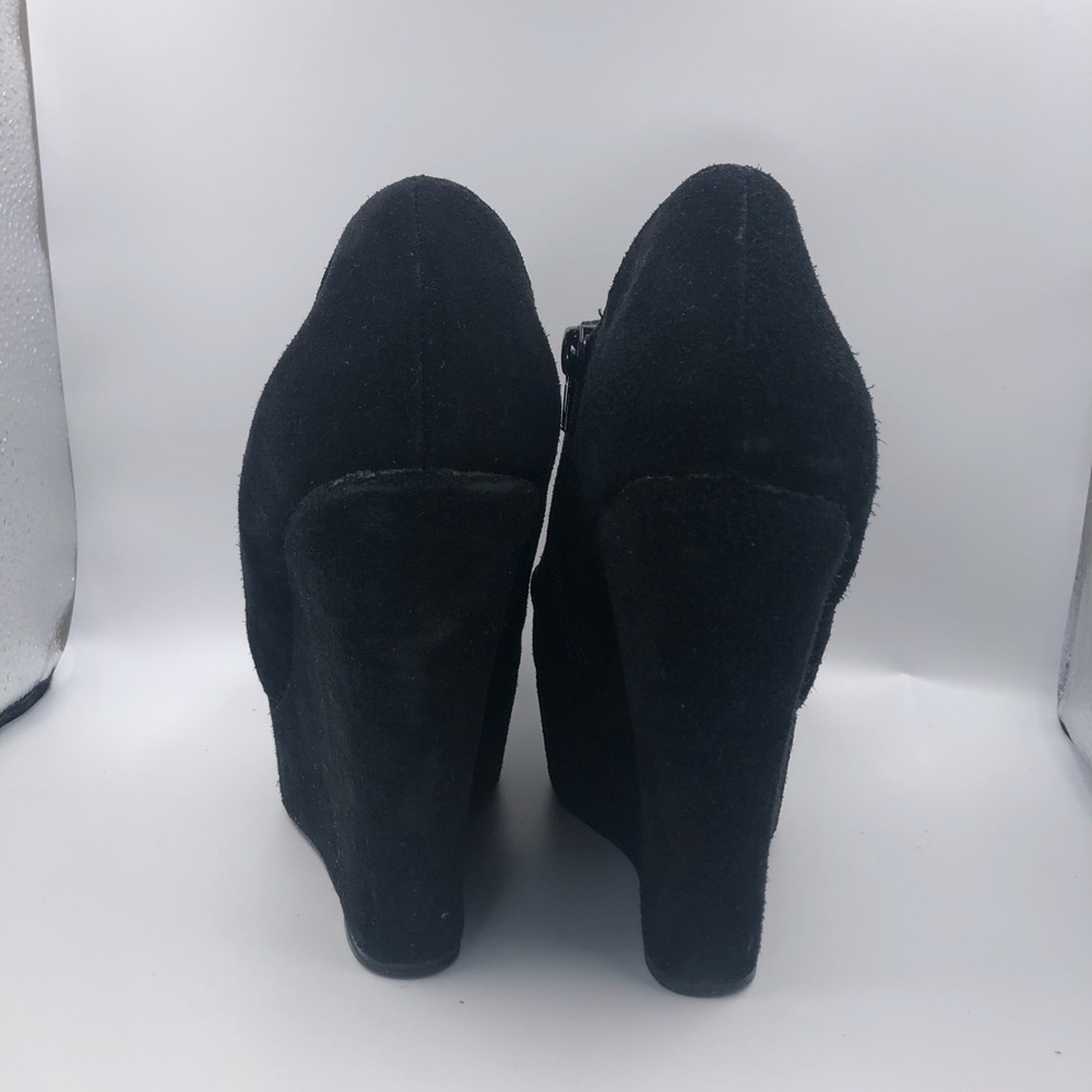 Steve Madden Black Suede Leather Wedge Size 8.5 M - Picture 6 of 16